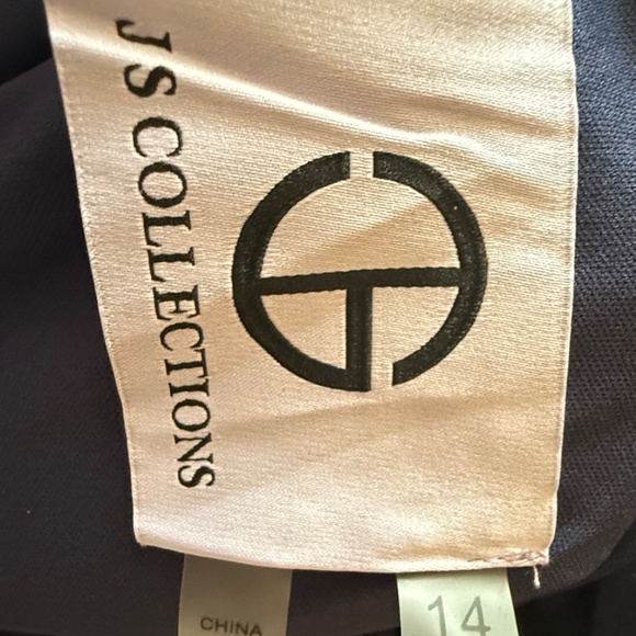 NWT JS Collections Celia Mixed Media Mermaid Gown Deep Navy Size 14 MSRP $298 - Picture 11 of 11